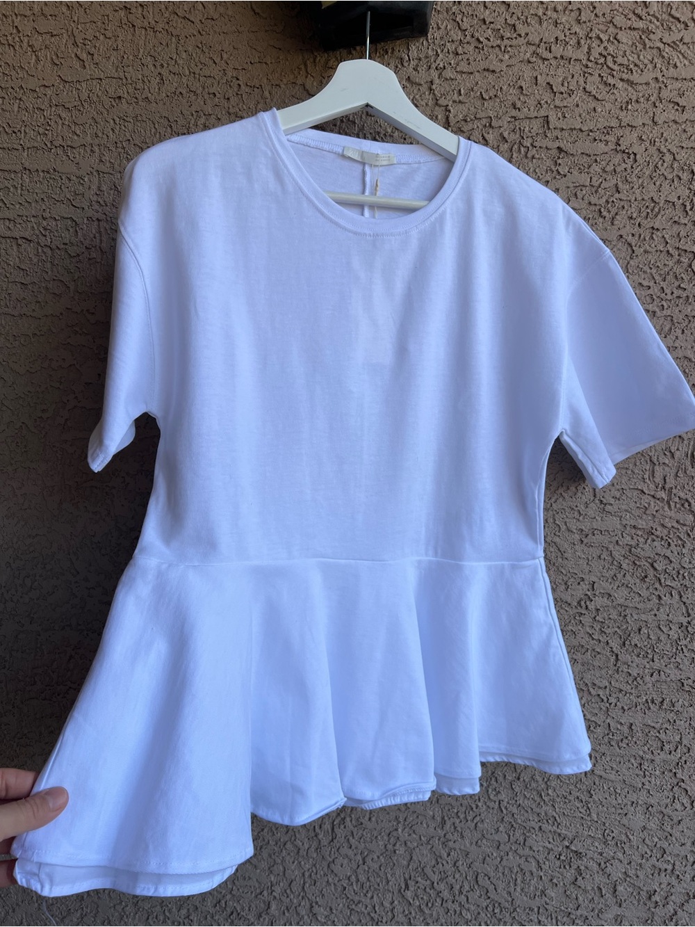 NWT Zara White Peplum Hem T-Shirt -Ref. 0264/445 - Picture 3 of 7